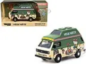 Volkswagen T3 Van ""Hello Kitty Camping"" Green and Beige with Graphics ""Collab64"" Series 1/64 Diecast Model Car by Schuco &amp; Tarmac Works