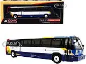 1999 TMC RTS Transit Bus 99 Journal Square Coach USA ""Red &amp; Tan in Hudson County"" (New Jersey) White and Blue with Red and Yellow Stripes ""The Vi