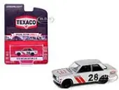 1970 Nissan Datsun 510 28 ""Texaco"" Silver Metallic and White with Red Stripes ""Texaco Special Edition"" Series 1 1/64 Diecast Model Car by Greenlight
