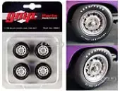 Muscle Car Rally Wheels and Tires Set of 4 pieces from ""1970 Dodge Coronet Super Bee"" 1/18 by GMP