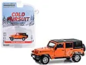 2010 Jeep Wrangler Unlimited Orange with Black Top ""Cold Pursuit"" (2019) Movie ""Hollywood Series"" Release 40 1/64 Diecast Model Car by Greenlight