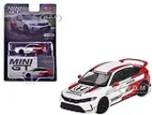 Honda Civic Type R White and Red ""2023 Pace Car"" Limited Edition to 3000 pieces Worldwide 1/64 Diecast Model Car by Mini GT