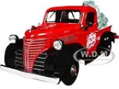 1941 Plymouth Pickup Truck Red and Black ""Merry Christmas"" with Tree Accessory 1/24 Diecast Model Car by Motormax