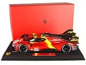 Ferrari 499P Hypercar 50 ""2022 Launch Edition"" Red with DISPLAY CASE Limited Edition to 599 pieces Worldwide 1/18 Model Car by BBR