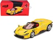 Ferrari Daytona SP3 Giallo Modena Yellow with Red Interior 1/64 Diecast Model Car by BBR