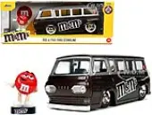 1965 Ford Econoline Bus Brown Metallic and Silver with Red M&amp;Ms Diecast Figurine ""Hollywood Rides"" Series 1/24 Diecast Model Car by Jada