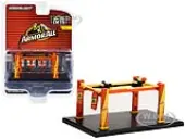 Adjustable Four-Post Lift ""ArmorAll"" Orange and Yellow ""Four-Post Lifts"" Series 4 1/64 Diecast Model by Greenlight
