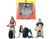 Val Andie and Derek Tire Brigade 3 piece Figurine Set 1/24 by Motorhead Miniatures
