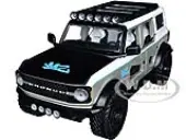 2021 Ford Bronco Gray and White with Matt Black Hood with Roof Rack ""M2 Motoring"" ""Just Trucks"" Series 1/24 Diecast Model Car by Jada