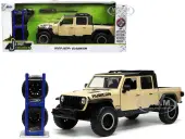 2020 Jeep Gladiator Rubicon Pickup Truck Cream with Roof Rack with Extra Wheels ""Just Trucks"" Series 1/24 Diecast Model Car by Jada