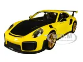 Porsche 911 GT2 RS Yellow with Carbon Hood and Gold Wheels ""Special Edition"" 1/24 Diecast Model Car by Maisto