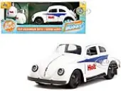 1959 Volkswagen Beetle ""Holt"" White with Blue Graphics and Boxing Gloves Accessory ""Punch Buggy"" Series 1/32 Diecast Model Car by Jada