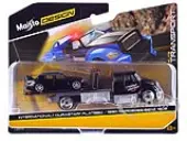 International Durastar Flatbed Truck Black ""Premium Auto Car"" and 1990 Mercedes-Benz 190E Black ""Elite Transport"" Series 1/64 Diecast Models by Maist
