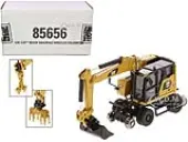CAT Caterpillar M323F Railroad Wheeled Excavator with 3 Accessories (CAT Yellow Version) ""High Line"" Series 1/87 (HO) Diecast Model by Diecast Master