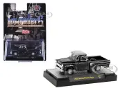 1958 Chevrolet Cameo Pickup Truck Black Metallic with Graphics and Gray Top ""Lowriders"" Limited Edition to 5500 pieces Worldwide 1/64 Diecast Model C