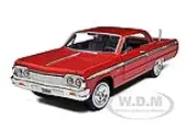 1964 Chevrolet Impala Red 1/24 Diecast Model Car by Motormax