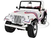 1973 Jeep CJ-5 ""Super Jeep"" White with Red and Blue Graphics ""Artisan Collection"" Series 1/18 Diecast Model Car by Greenlight