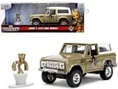 1973 Ford Bronco Gold Metallic with White Top and Groot Diecast Figure ""Guardians of the Galaxy"" ""Marvel"" Series 1/32 Diecast Model Car by Jada
