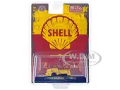 1960 Volkswagen Single Cab Tow Truck Yellow and Red (Weathered) ""Shell Oil"" Limited Edition to 4400 pieces Worldwide 1/64 Diecast Model by M2 Machine