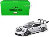 2022 Porsche 911 (992) GT3 RS ""Weissach Package"" Gray Metallic with Blue Accents Limited Edition to 649 pieces Worldwide 1/18 Diecast Model Car by Mi