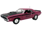 1970 Dodge Challenger T/A Pro Stock ""Mopar Performance"" Panther Pink with Black Stripes and Black Hood Limited Edition to 350 pieces Worldwide 1/18 D