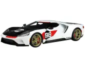 2021 Ford GT 98 White with Black Hood ""1966 Daytona 24 Hours"" Heritage Edition 1/18 Model Car by GT Spirit for ACME
