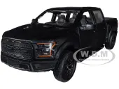 2017 Ford F-150 Raptor Pickup Truck with Sunroof Matt Black ""Die-Cast Collection"" Series 1/24 Diecast Model Car by Motormax