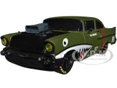 1957 Chevrolet 150 Sedan 57 Matt Green Metallic ""Major Bruiser"" Limited Edition to 5650 pieces Worldwide 1/24 Diecast Model Car by M2 Machines