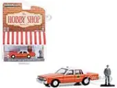 1981 Chevrolet Impala ""Capitol Cab"" Taxi Orange with White Top and Man in Suit Figure ""The Hobby Shop"" Series 15 1/64 Diecast Model Car by Greenlight
