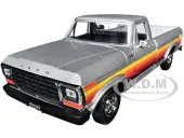 1979 Ford F-150 Custom Pickup Truck Silver Metallic with Side Stripes ""American Classics"" Series 1/24 Diecast Model Car by Motormax
