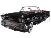 1958 Chevrolet Impala Convertible Black with Red Interior ""Timeless Classics"" 1/18  Diecast Model Car by Motormax