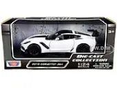 2019 Chevrolet Corvette ZR1 White with Black Accents 1/24 Diecast Model Car by Motormax