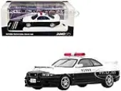 Nissan Skyline GT-R (R33) RHD (Right Hand Drive) Black and White ""Saitama Prefectural"" Police Car 1/64 Diecast Model Car by Inno Models