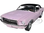 1967 Ford Mustang Coupe Evening Orchid Pink Metallic with Black Top ""She Country Special - Bill Goodro Ford Denver Colorado"" 1/18 Diecast Model Car b