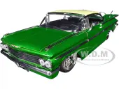 1959 Chevrolet Impala Lowrider Green Metallic with Cream Top and DUB Wire Wheels ""Street Low"" Series 1/24 Diecast Model Car by Jada