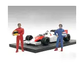 ""Racing Legends"" 80s Figures A and B Set of 2 for 1/18 Scale Models by American Diorama