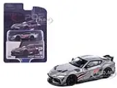 Toyota Supra ""DarwinPro 66G NWB"" Gray Metallic with Shark Mouth Graphics 1/64 Diecast Model Car by Pop Race
