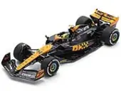 McLaren MCL60 4 Lando Norris ""Chrome"" 2nd Place Formula One F1 ""Japanese GP"" (2023) and Acrylic Display Case 1/18 Model Car by Spark