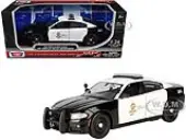 2023 Dodge Charger Pursuit Police Car ""LAPD (Los Angeles Police Department)"" Black and White ""Law Enforcement and Public Service"" Series 1/24 Diecast