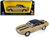 1967 Chevrolet Camaro Z-28 Gold with Black Stripes and Black Top 1/43 Diecast Model Car by Road Signature