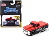 1972 Chevrolet C-10 Pickup Truck Red and Black ""Edelbrock"" 1/64 Diecast Model Car by Muscle Machines