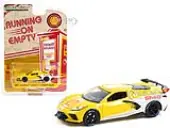 2021 Chevrolet Corvette C8 Stingray Coupe ""Shell Oil"" Yellow and White ""Running on Empty"" Series 13 1/64 Diecast Model Car by Greenlight