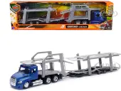 Freightliner Cascadia Auto Transporter Blue Metallic ""Long Haul Trucker"" Series 1/43 Diecast Model by New Ray