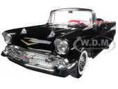 1957 Chevrolet Bel Air Convertible Black 1/18 Diecast Model Car by Road Signature
