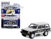 1995 Jeep Cherokee Black and Silver Metallic ""North Carolina Highway Patrol State Trooper"" ""Hot Pursuit"" Series 43 1/64 Diecast Model Car by Greenlig
