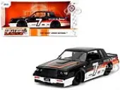 1987 Buick Grand National 7 ""Buick Racing"" Black and White with Stripes ""Bigtime Muscle"" Series 1/24 Diecast Model Car by Jada