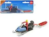 Snow Mobile Blue with Rescue Sledge and 2 Figures Diecast Model by Siku