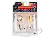 ""Hang Loose"" 5 piece Diecast Set (4 Surfer Figures and 1 Dog) Limited Edition to 4800 pieces Worldwide for 1/64 Scale Models by American Diorama