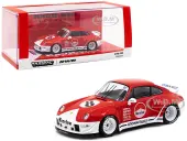 Porsche RWB 993 8 ""Morelow"" Red and White ""RAUH-Welt BEGRIFF"" 1/43 Diecast Model Car by Tarmac Works