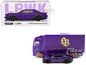 Dodge Challenger SRT Hellcat ""Liberty Walk"" Purple Metallic with Plastic Transporter Packaging ""Global64"" Series 1/64 Diecast Model Car by Tarmac Wor